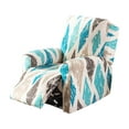 thumbnail image 5 of Dznils Printed Recliner Chair Cover Polyester Stretch Recliner Sofa Slipcover, Blue Geometric, 5 of 11