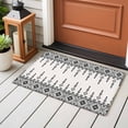 thumbnail image 5 of Black White Boho 2'x3' Washable Rug, Vintage Ethnic Tribe Abstract Art Retro Non-Slip Doormat Area Rugs for Entrance Bathroom Bedsides, StainResistant Carpet for Kitchen Bedroom, Entryway Floor Mat, 5 of 9