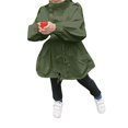 thumbnail image 3 of Otqutp Kids Jacket Toddler Baby Outwear Long Sleeve Round Neck Solid Color Jacket Zipper Hooded Windproof Long Sleeve Coats for Girls Boys(Green,3-4 Years), 3 of 4