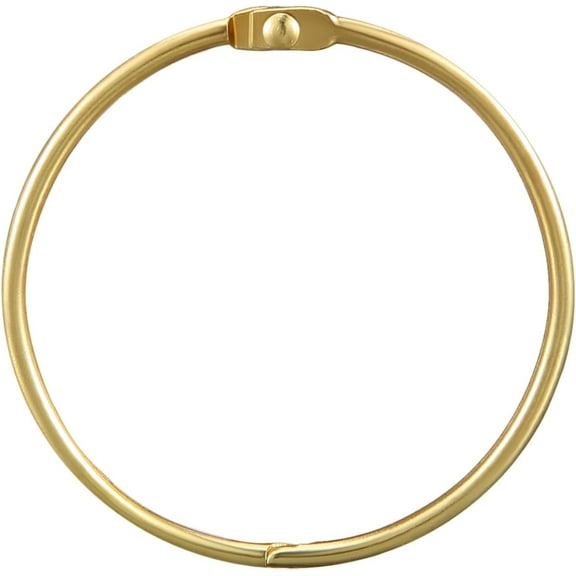 12 PCS Shower Curtain Rings, Gold Shower Curtain Hooks Decorative, Rustproof Shower Hooks for Shower Curtain Rods, Brass Metal Shower Rings for Bathroom, 2 Inch Loose Leaf Binder Rings