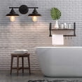 thumbnail image 3 of Haitral 2-Light Black LED Vanity Light with Metal Shades, 3 of 3