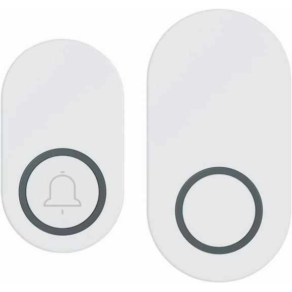 Wireless Doorbell,Waterproof Door Bell with 60 Chimes 90 Db 4 Volume Levels Mute Mode Operating at 200m,Doorbell Kit for Teachers Classroom Home Office（White,Doorbell with 1 Button & 1 Receiver）