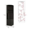 thumbnail image 7 of Kava Being Corner Bar Cabinet, Glass Rack, Double Door Cabinet, Eight Built-in Wine Rack, 7 of 7