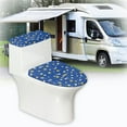 thumbnail image 6 of FORUDESIGNS Daisy Pattern Toilet Lid Cover with Toilet Tank Lid Cover 2 Pcs Portable Fabric Protector for A Lid Toilet Tank, Bathroom Decor Accessories with Elastic Bottom, 6 of 8