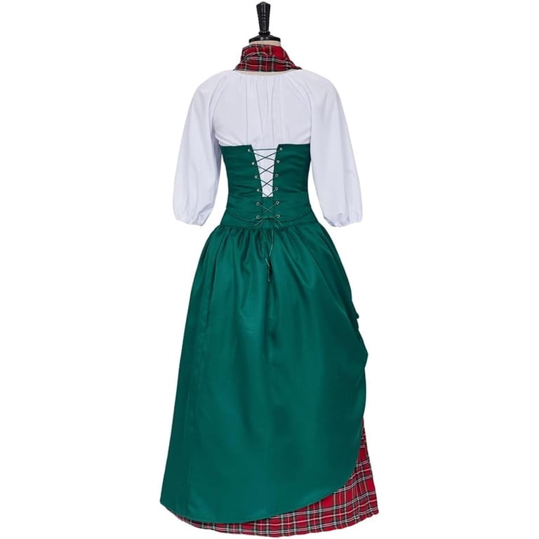 ladies highland dress Women Scottish Plaid Civil War Southern Belle Dress consumer