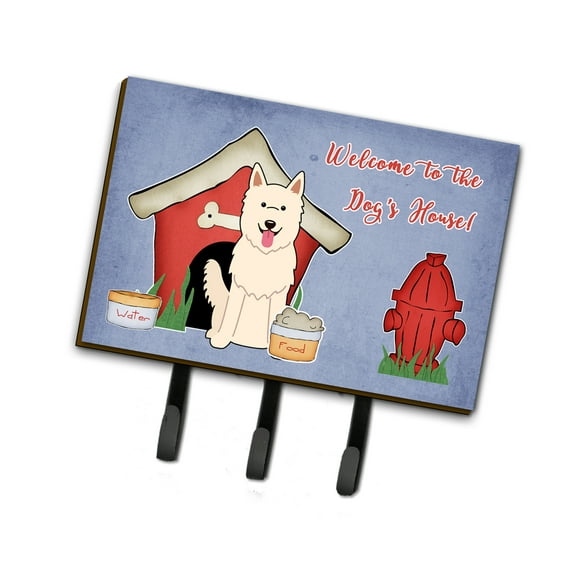 Dog House Collection White German Shepherd Leash or Key Holder