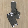 thumbnail image 7 of Baby Dinosaur Outfits 3D Plaid Long Sleeve Hoodie Jogger Pant Sets 2 Piece Fall Winter Baby Boy Girl Clothes (12-18 Months, Gray), 7 of 7