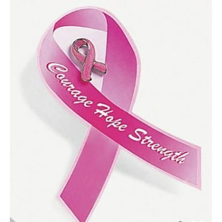 Pink Ribbon Spirit Pin - 12 PINK RIBBON Breast Cancer AWARENESS Glitter Lapel Pins/FUND RAISING/Hope/STRENGTH Courage/New in Packages