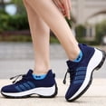thumbnail image 5 of Women's Knit Slip On Walking Shoes, Lightweight Platform Sneakers with Bungee Laces, 5 of 8