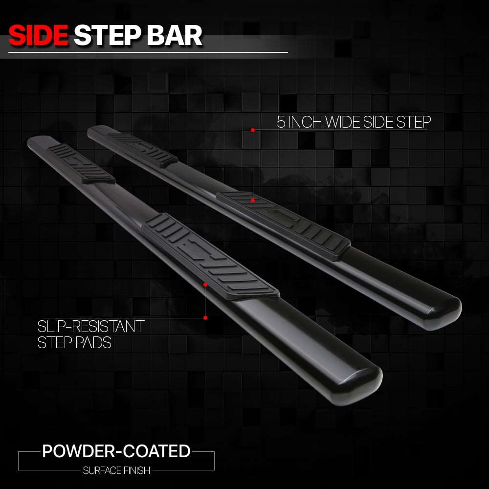 DNA Motoring For 04-08 Ford F150 Super Crew Cab 5" Black Oval Side Step Nerf bar Running Boards
