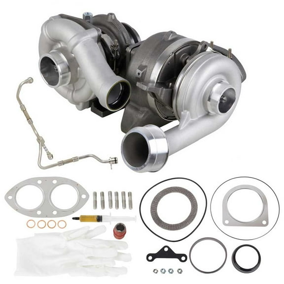 Stigan Compound Turbo w/ Turbocharger Gaskets & Oil Feed Line For Ford Super Duty 6.4L PowerStroke Diesel 2008 2009 2010