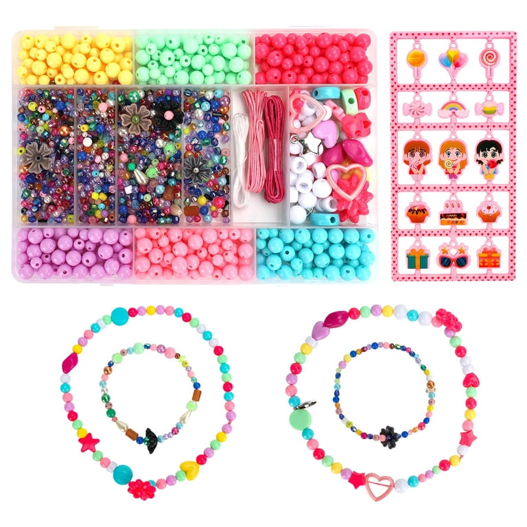 Pearoft Gift for 5 6 7 8 Year Old Girls Kids Craft Kits Girl Toy Age 6-8 Arts and Crafts for Kids Bracelet Making Craft for Girl Liquid Glitter