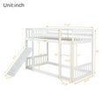 thumbnail image 7 of DreamBuck Twin over Twin Floor Bunk Bed, Wood Bunk Bed with Climbing Ramp, Ladder, Safety Guardrails, White, 7 of 7