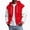 Red, variant on Mens Fleece Lined Hooded Bomber Jacket Casual Zip Up Baseball Outerwear Ribbed Cuff Hem Regular Fit Coat Black M