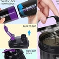 thumbnail image 3 of 16oz Protein Shaker Bottle with Mixing Ball - Leak-Proof, Double-Layer Storage for Powders & Capsules, Ideal for Gym & Outdoor Fitness Enthusiasts, Gym Essentials | Sleek Design | Durable Plasti, 3 of 16