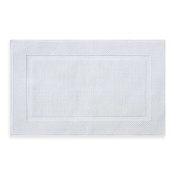 wamsutta jacquard 20inch x 33inch ringspun cotton bath rug in white