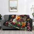 thumbnail image 2 of Uemuo Stained Glass Floral Cake Printed Throw Blanket for Couch, Fluffy Fuzzy Blankets for Bed, Sofa, Cozy Flannel Faux Fur Blanket-40"x30", 2 of 6