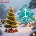 thumbnail image 3 of Stylized Metal Christmas Tree Wind Spinner - Intricate Branch & Root Design with Geometric Snowflake Patterns for Garden Decor, 3 of 7