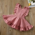 thumbnail image 2 of Baby Girls Velvet Suspender Corduroy Skirt Infant Toddler Ruffled Casual Strap Sundress Summer Outfit Clothes, 2 of 7