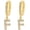Gold (F), variant on Initial Letter Earrings A-Z, 18K Gold Plated Cubic Zirconia Alphabet Stud Earrings for Women & Men, Personalized Fashion Letter Jewelry with Gift Box