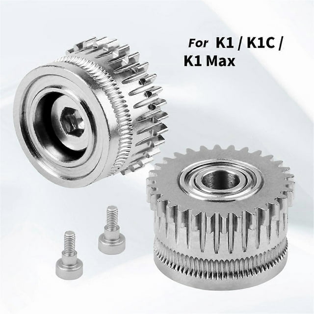 Hardened Steel EXtruder Gear for K1/K1C/K1 Max/Ender3v3/V3Plus Wear- Dual Gear