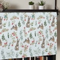 thumbnail image 5 of Bunny Floral Easter Rod Pocket Curtain Valance, Elegant Pastoral Spring Floral Rabbits Farmhouse Window Valance for Living Room, Bedroom, Kitchen 42"W x 18"L, 5 of 9