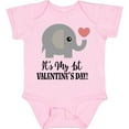 thumbnail image 3 of Inktastic 1st Valentines Day Baby Elephant Boys or Girls Baby Bodysuit, 3 of 5