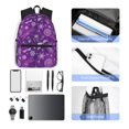 thumbnail image 4 of Fuzoiu Purple Snowflakes Print School Backpack for Teens,Large Bookbag,Lightweight Laptop Bag for Travel, Work, School & Outdoor Adventures, 4 of 6