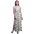 thumbnail image 1 of Bimba Leaves Ladies Sleeveless Long Print Maxi Dress with Side Slits Summer Wear-XX-Large, 1 of 6