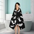 thumbnail image 6 of Halloween Bat Pattern Hooded Bath Towel，50"x30" for Ages 3 To 12 Kids, Quick Dry Lightweight Soft Microfiber Hood Beach Towel Cover Up for Kids, 6 of 7