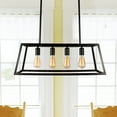 thumbnail image 1 of 4-Light Farmhouse Chandelier for Kitchen Island, Ceiling Light Fixture with Clear Glass Panels Pendant, 1 of 5
