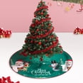 thumbnail image 3 of Falda de árbol de Navidad de dibujos animados, tapete de piso de Papá Noel, alce, muñeco de nieve, diseño de escena lavable, decoración de fiesta redonda, 90cm, 3 of 4
