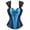 Blue, variant on Corset Top with Straps Women Lace Zipper pu Bustier Gothic Lingerie Plus Size Basque Red 7XL