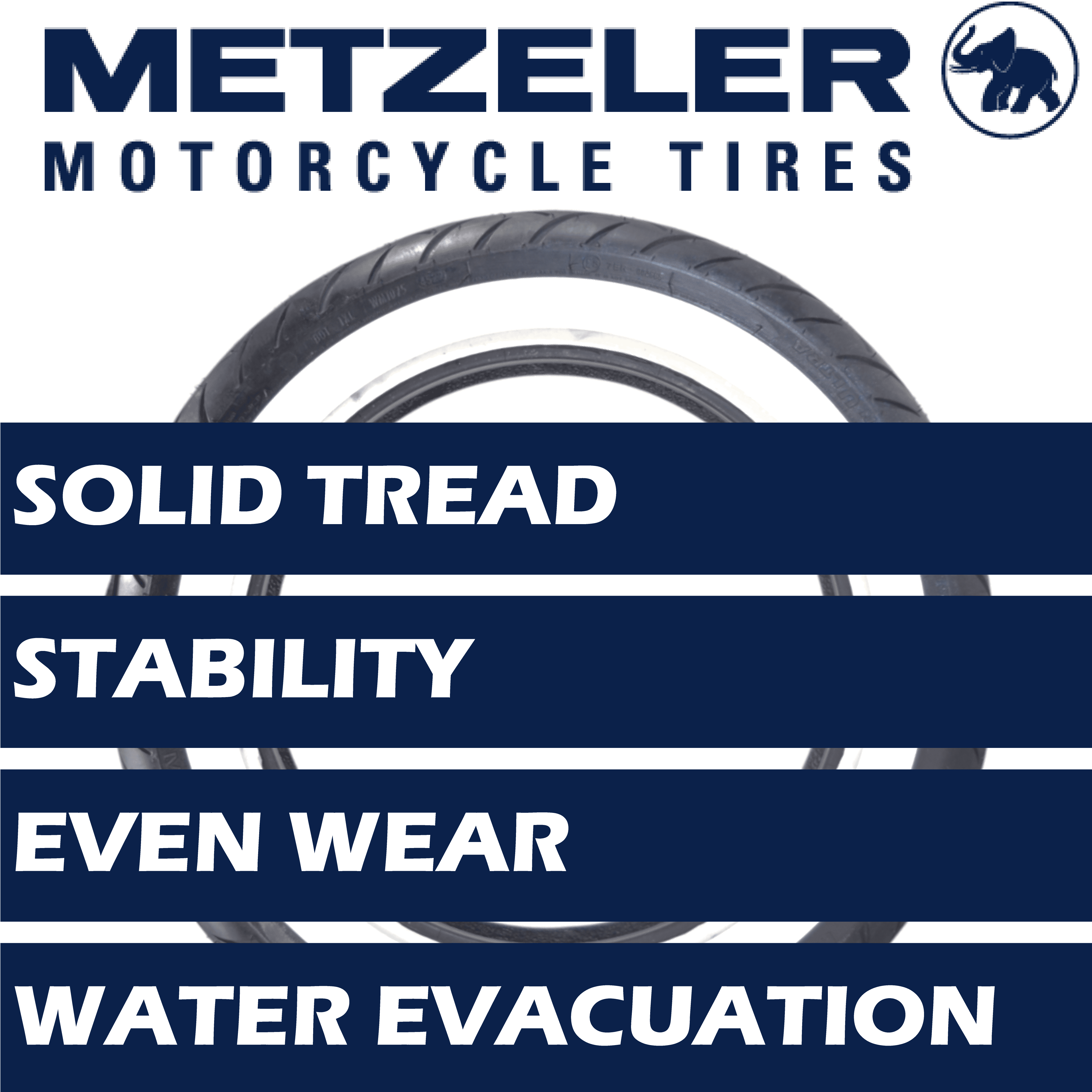 Metzeler ME 888 Marathon Ultra White Wall 100/90-19 Front Tire with Keychain