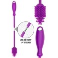 thumbnail image 3 of A-Brush Silicone Baby Bottle Cleaner Brush BPA Free - FDA Cert Long Handle Antibacterial Baby Bottle Brush & Nipple Brush Ideal for Glass & Plastic Water Sport Bottles Tumblers (Purple Small 9.5"), 3 of 7