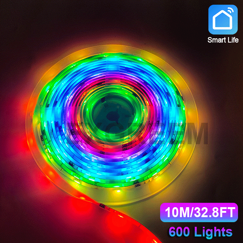 32 8ft Led Strips Light 5050 Rgb Music Sync String Lights Bedroom Strip Light Color Changing Rope Lights App Control 44 Keys Remote Walmart Com Walmart Com