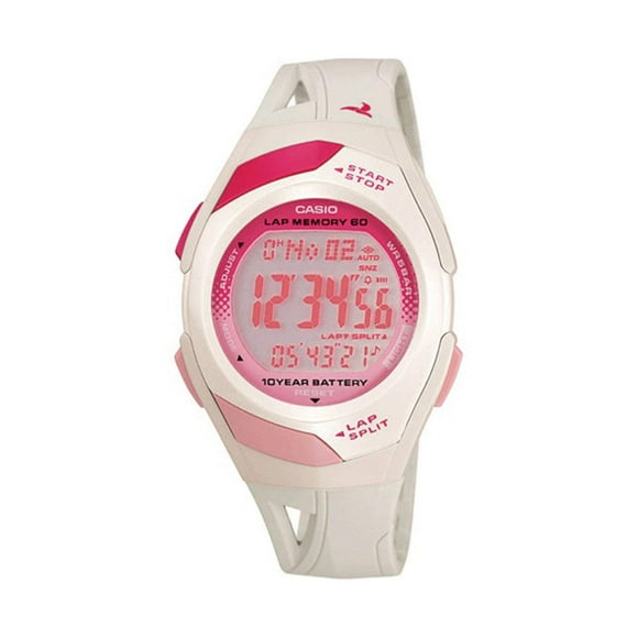 Reloj CASIO STR-300-7CF 10 Year Battery Lap Memory 60-Blanco blanco 35 mm