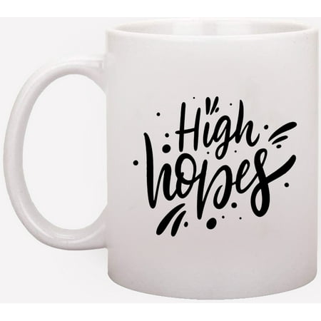 

RADANYA High Hopes Ceramic Mugs Coffee Mugs 11oz Beautiful Mugs Gift For Birthday Gift For Boyfriend Girlfriend Valentine s Day Friendship Day Gift For Best Friend Color : White