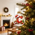 thumbnail image 2 of WWC Letter Christmas Ball Ornament, 2D Acrylic LED Hanging Personalized Letter Ornament, Warm Glowing Christmas Tree Decor for Holiday Party Gift, C, 2 of 6