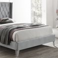 thumbnail image 4 of Better Home Products Alexa Velours Rembourré Lit Grand Plate-Forme en Gris, 4 of 7