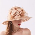 thumbnail image 5 of D-GROEE Floral Fascinator Church Floppy Wide Brim Bucket Hat for Party, 5 of 5