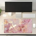thumbnail image 2 of Large Mouse Pad, Cute Pink Desk Mat for Desktop, Women Girls Waterproof Gaming Mousepad, Rose Gold Marble Computer PC Laptop Protector Writing Pads for School Office Home 31.5" x 15.7", 2 of 6