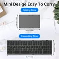 thumbnail image 4 of Mini Portable Folding Keyboard Thin Wireless BT Number Keypad for Mac Windows Laptop Tablet Light-Handy Bluetooth-compatible (Gray-English), 4 of 7