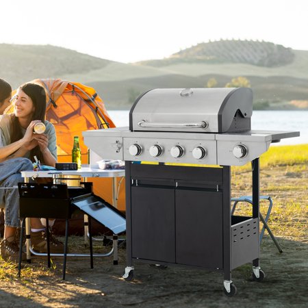 BOFANG 4-Burner Propane Gas Grill with Side Burner Electronic Ignition