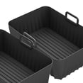 thumbnail image 2 of Almohadilla Para Freidora De Aire Freidora de aire rectangular Pad Utensilios para hornear Microondas Estera para hornear Suministros de cocina (Negro), 2 of 6