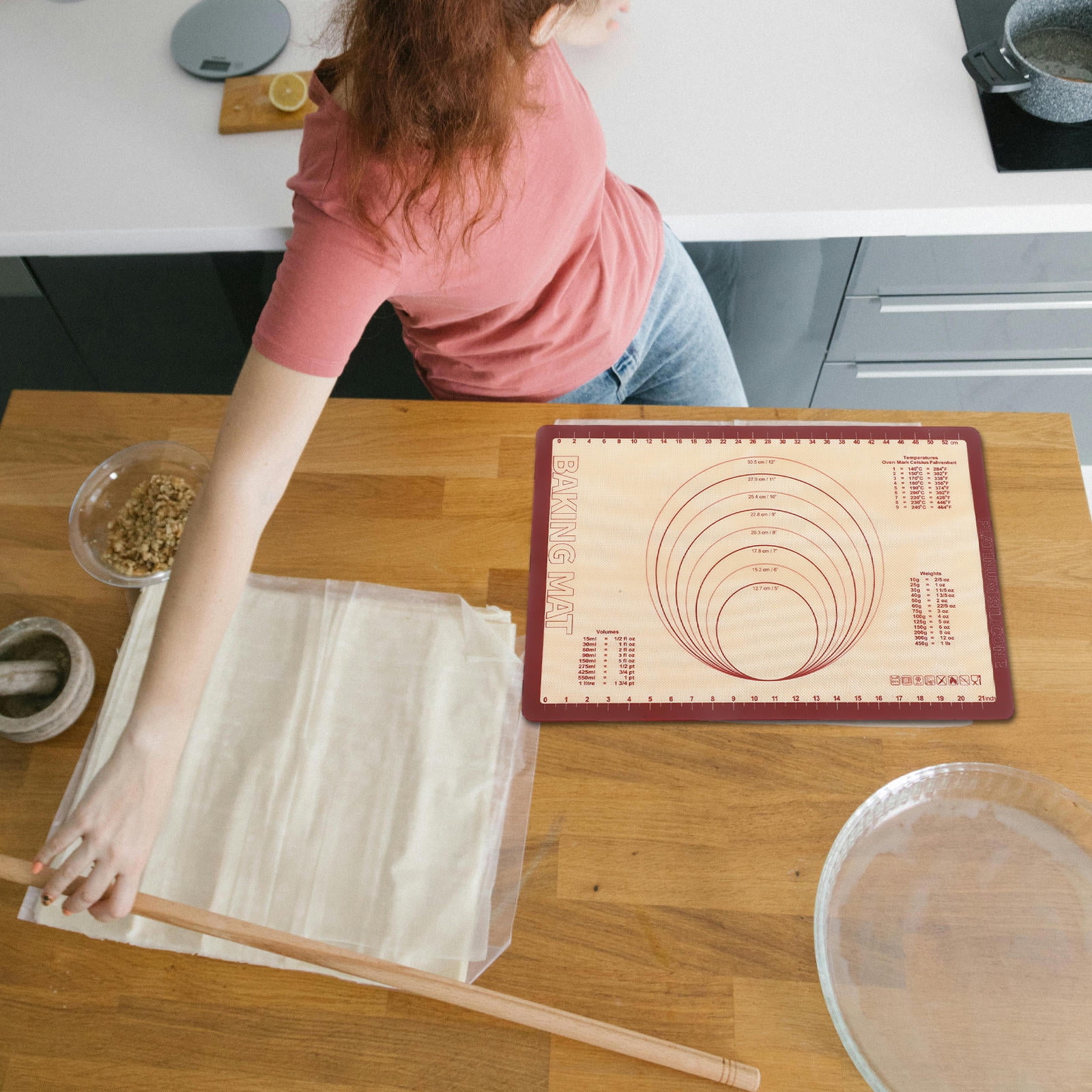 TABLZONE Multi-Color Silicone Baking Mat Non-Stick Flexible Reusable Kitchen Baking Sheet for Home and Family Use