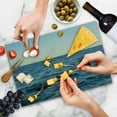 thumbnail image 4 of Whale Cutting Board, Real Photo Image of 4 Killer Whales Coming out of the SeArt Print, Decorative Tempered Glass Cutting and Serving Board, Large Size, Blue and Black, by Ambesonne, 4 of 5
