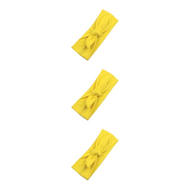 Diadema ajustable Minnieouse Lazo sólido Orejas de conejo Accesorios para el cabello Amarillo