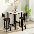 thumbnail image 3 of Furlinkhm 3 Piece Pub Dining Set, Modern bar Table and Stools for 2 Kitchen Counter Height Wood Top Bistro Easy Assemble for Breakfast Nook Living Room Small Space Restaurant, White, 3 of 10