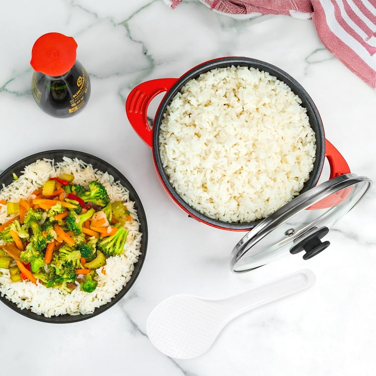 MyMini Electric Multi-Cooker Pot 32 oz Red Compact Food Steamer